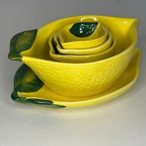 Dash Of That Ceramic Lemon Bowls and Plate Set of 5